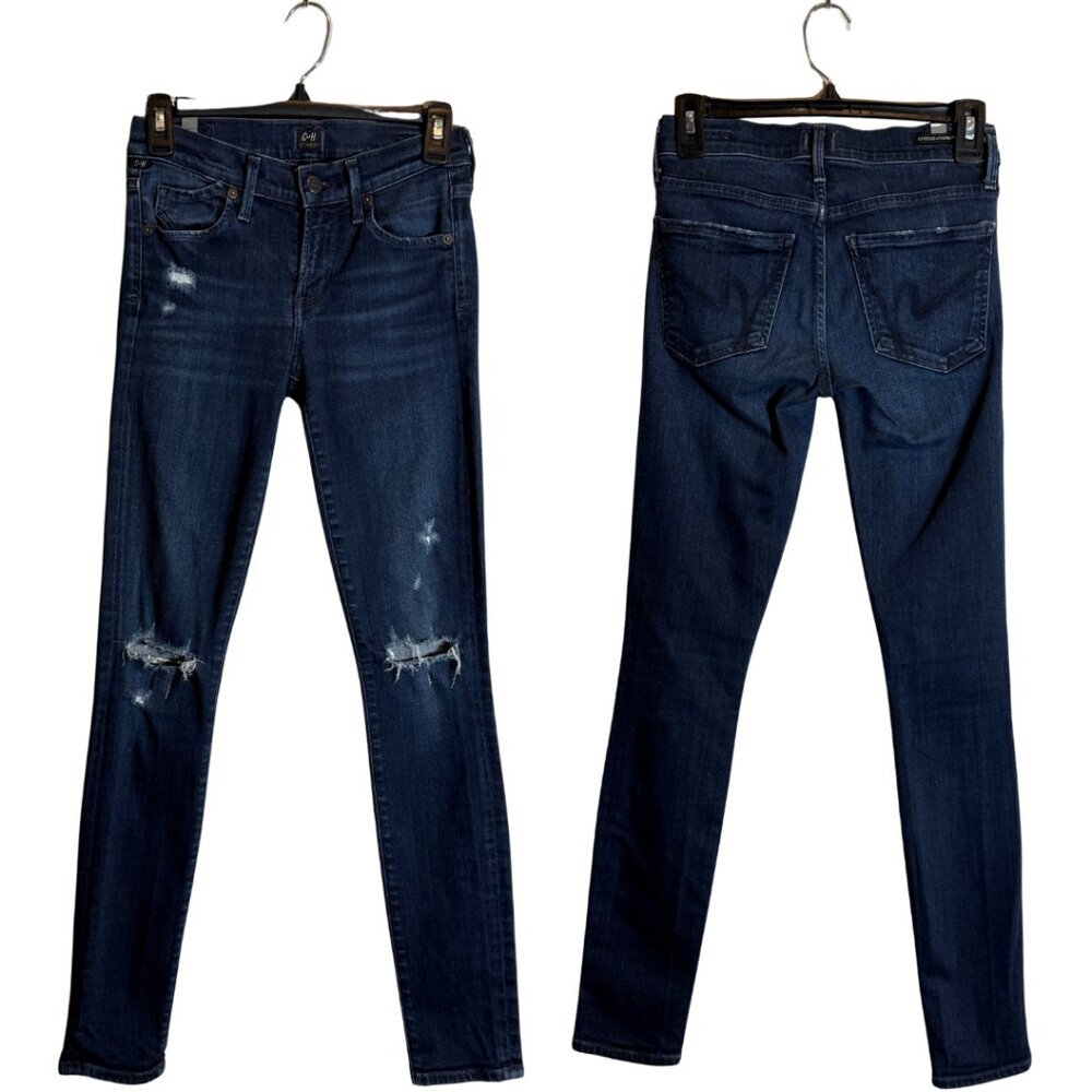 Citizens of Humanity Avedon Low Rise Skinny Denim Jeans Women's 25 Distressed
